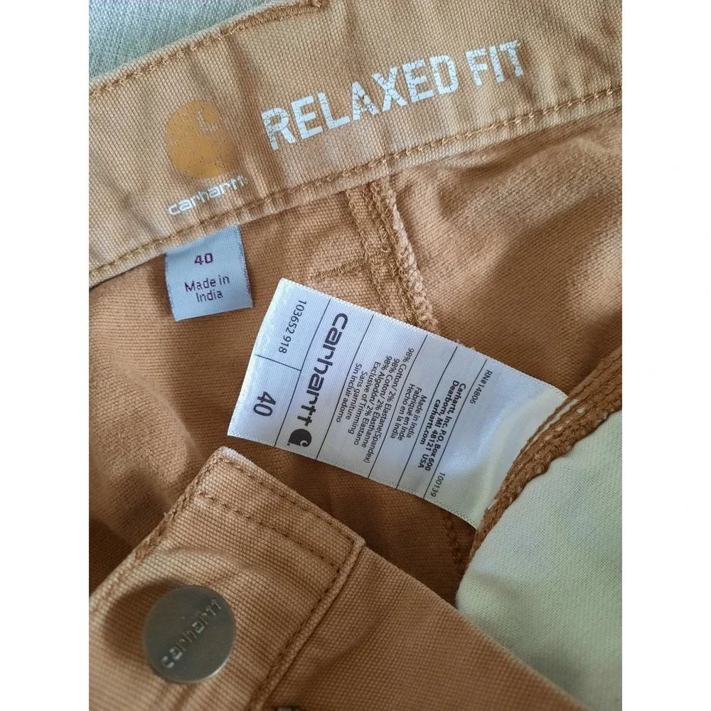 Carhartt Men 40 Relaxed Fit Carpenter Side Flap pocket Utility Brown Cargo Short